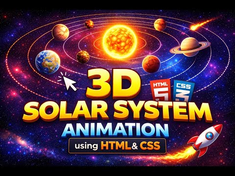 3D Solar System Animation Using HTML & CSS 🌍☀️ | Pure Frontend Project