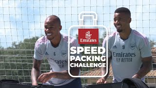 Emirates Speed Packing Challenge | Gabriel Jesus, Gabriel Magalhães, Gabriel Martinelli, Nico Pepe screenshot 3