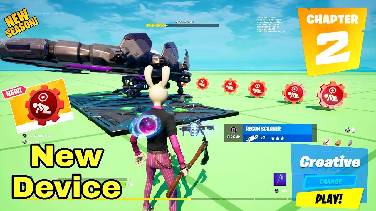 Fortnite Creative New Device DBNO Recon Scanner UFO Spawner In