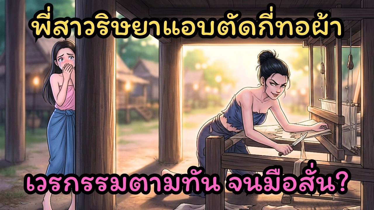 ริษยาจนตัวสั่น! พี่สาวตัดกี่ทอผ้าขัดขวางส่งส่วย สุดท้ายกรรมตามทันมือสั่น