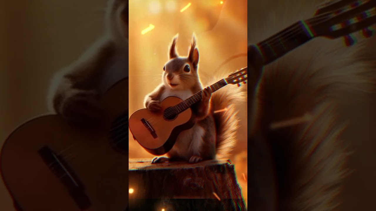 Esquilo Toca ‘Pra Você Guardei o Amor’ no Violão 🐿️🎸 | Showzinho na Floresta#shorts #musica
