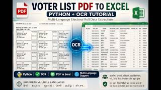 Voter List PDF to Excel Tutorial |OCR| Extract Electoral Roll Data | Hindi, English, Gujarati & More News