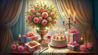 Birthday Cake, Elegant Party, Romantic Candlelit, Floral Celebration, Animated Background screenshot 2