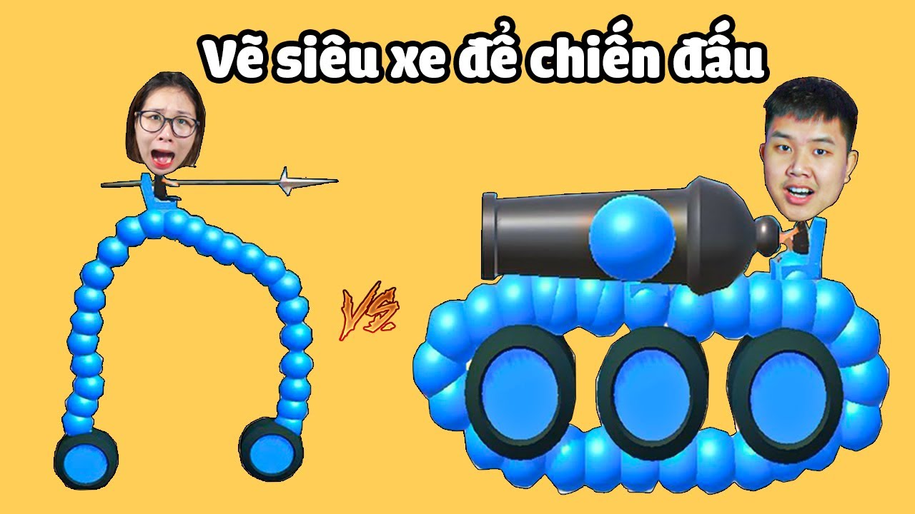 Vẽ để chế tạo xe và chiến đấu với nhau xem xe ai khỏe nhất trong Draw Joust ???