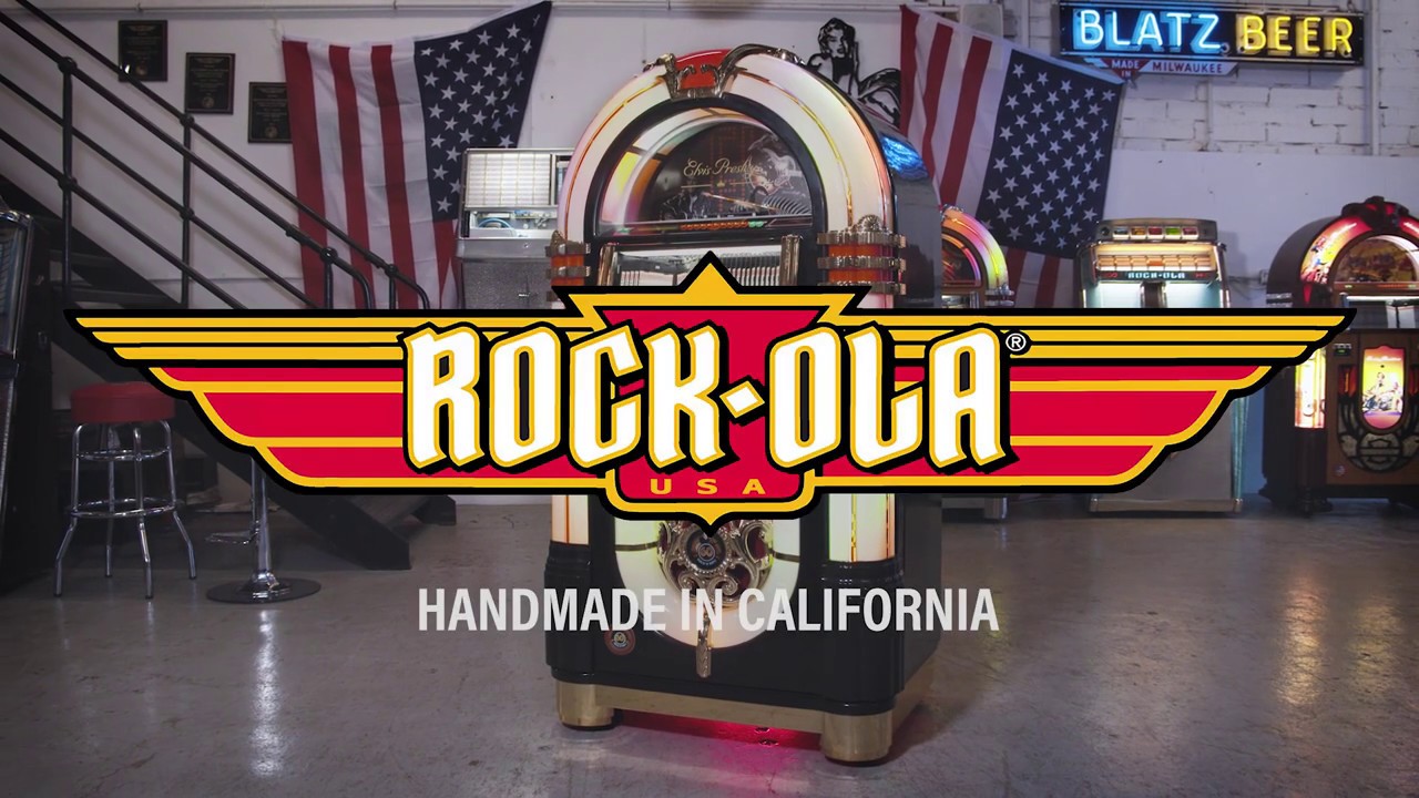 Rock-Ola Elvis Bubbler CD Jukebox in Gloss Black - YouTube