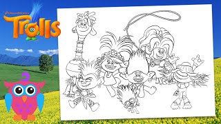 Coloring Trolls World Tour - Together Coloring Book & Pages