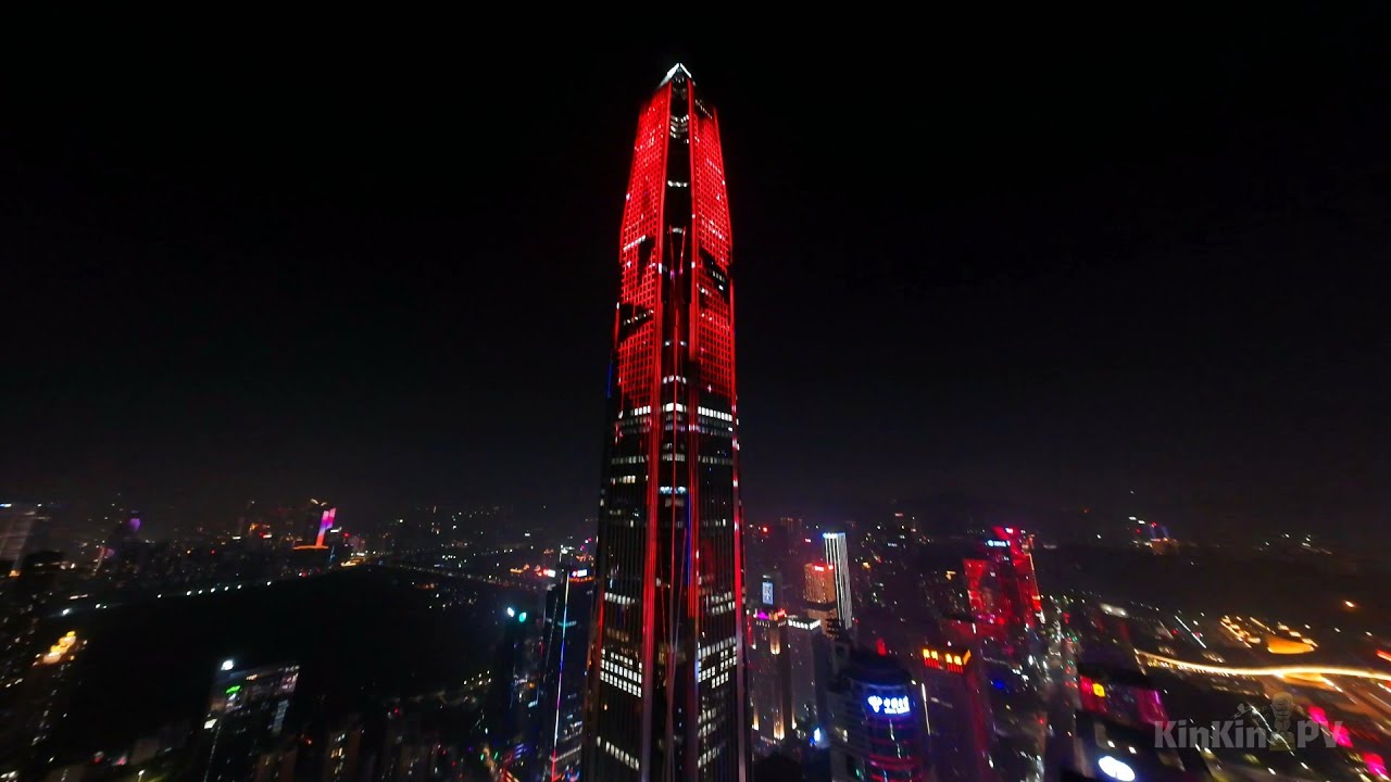 深圳平安金融中心燈光匯演 Ping An Finance Center Light Show In Shenzhen | FPV Building Dive | DJI O4 Air Unit Pro