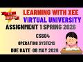 CS604 Operating Systems Assignment 1 Spring 2026 Virtual University of Pakistan