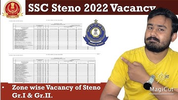 SSC Steno 2022 Tentative Vacancy| CBIC Steno Gr.I & II  Zonewise Vacancy 🔥  #sarkarinaukrivalebaba