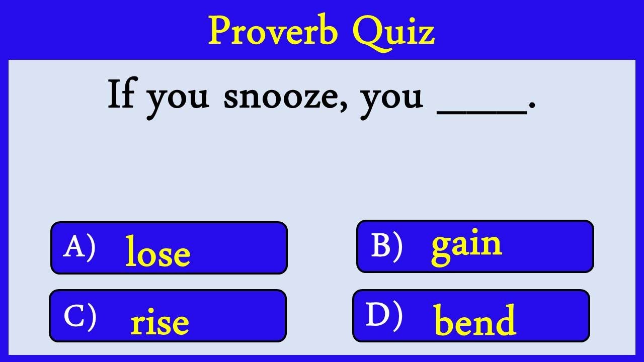 English Proverb Quiz: Can you score 10/10? - YouTube