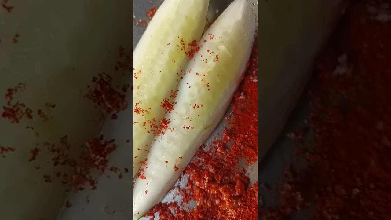 cucumber with salt and chilli