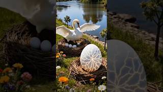 A girl drops an egg into the river, and a duck saves it. duck#save #egg