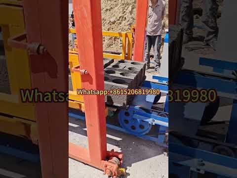 qt4-25 automatic cement concrete hollow block making machine line with mixer #blockmachine