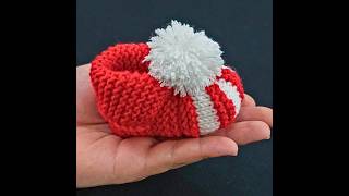 Knitted Garter or Striped Stitch for Booties & Slippers Miarti 🧶
