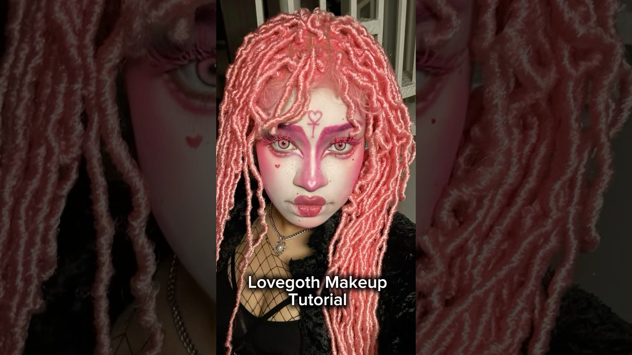 Lovecore x Goth Makeup♥️🃏 #pastelgoth