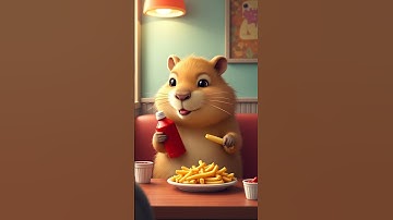 Capybara Enjoys the Ultimate French Fry Feast! 🍟🐾✨ #capybara #cute #funny #funnyvideo #shorts