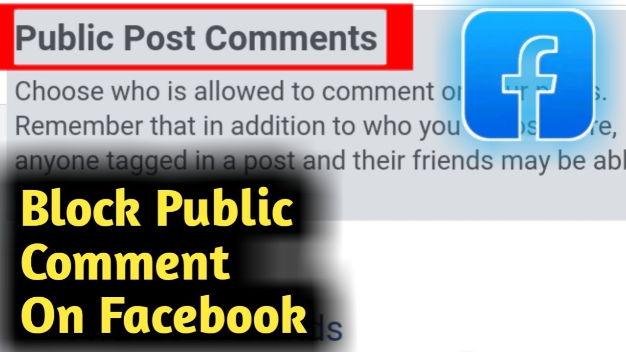 How to Block Facebook Public Comments - YouTube