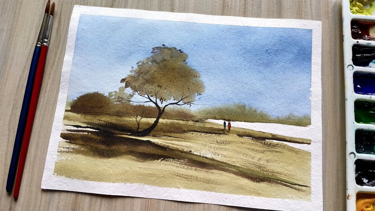 Simple Watercolor Landscape Painting for Beginners | Paint with David ...
