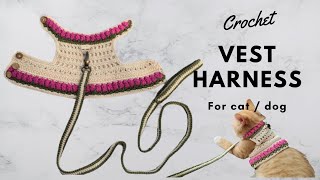 rompi harness rajut untuk kucing | crochet cat harness