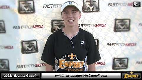 2022 Brynna Gestrin Outfield and Catcher Softball Skills Video - Esprit Fastpitch