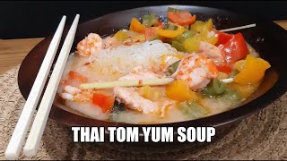 Thai Tom Yum Soup | Thai Hot and Sour Soup with Prawns and Chicken by Mahjabis Kitchen