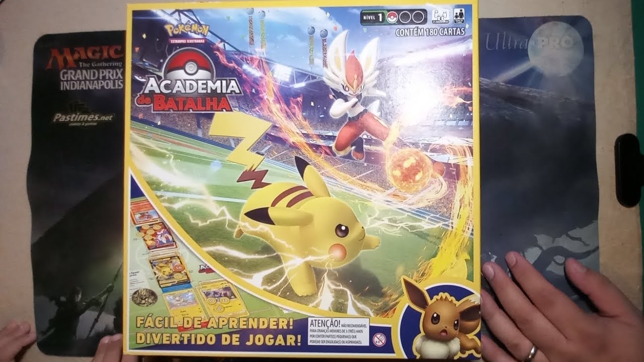 Jogo de Cartas Pokemon Academia de Batalha 180 Cartas Copag