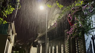 Heavy rain in a village on the brink of Vietnam the most risky trip - Relaxing rain sounds