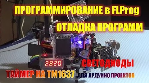 Программирование в FLProg. Отладка программ. Светодиоды. Таймер на дисплее TM 1637.