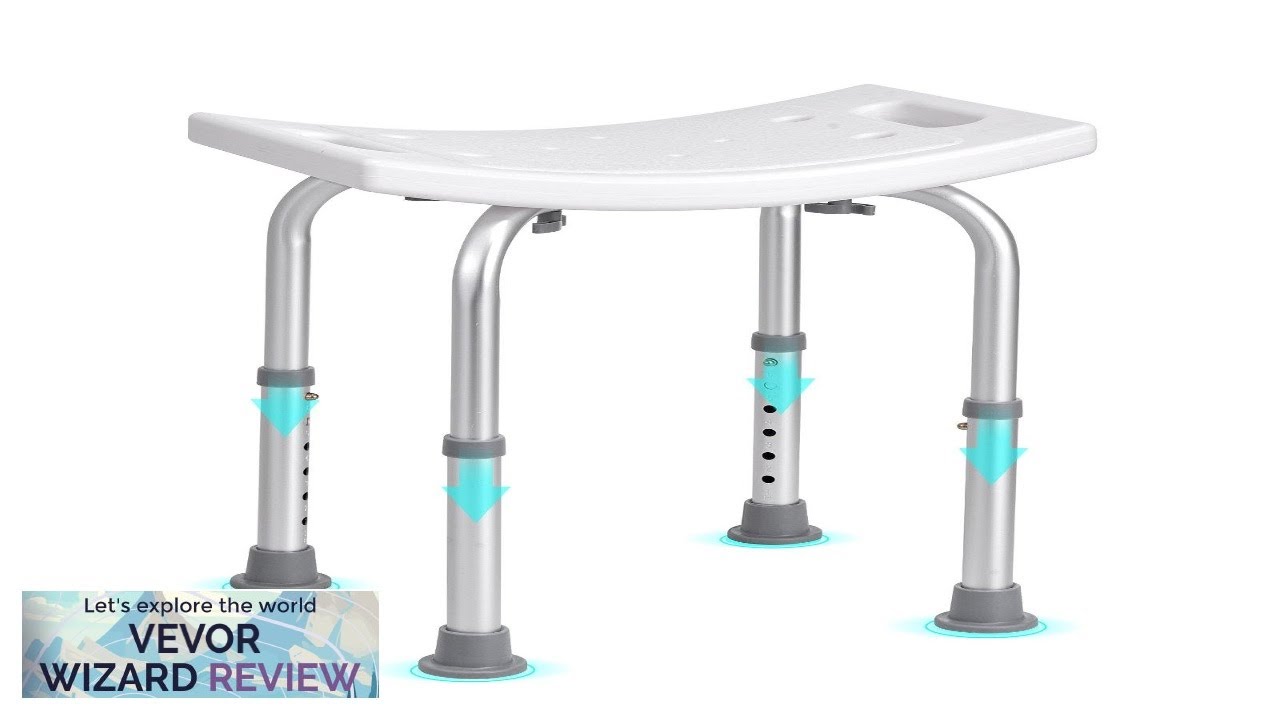 VEVOR Shower Chair Adjustable Height Shower Stool with Built-in Handles Shower Seat Review