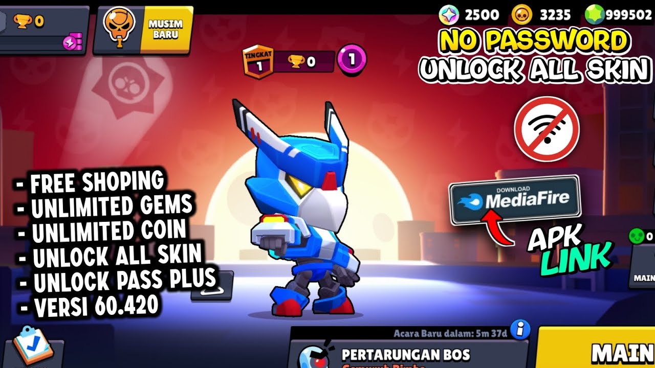 DOWNLOAD BRAWL STAR VERSI 60.420 UNLOCK ALL ITEM AND FREE SHOPPING