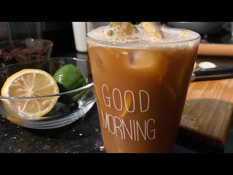夏日冰饮vlog｜Summer ice drinks｜ 龙井奶茶｜手打冻柠红茶｜手打渣柠茶