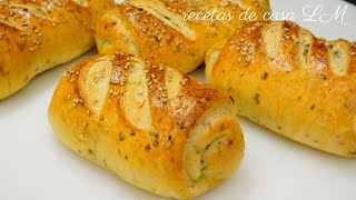 BOLLITOS SALADOS RELLENOS CON UN SABOR EN LA MASA QUE TE ENCANTARÁ RECETA FÁCIL Y RÁPIDA