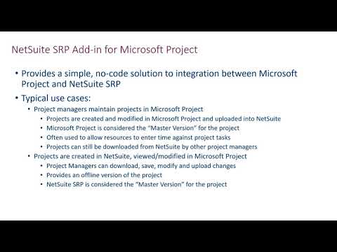 Peregrine Connect's NetSuite SRP Add-in for Microsoft Project