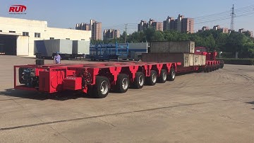 Multi Axle Trailers,modular trailer,Nicolas trailer with excavator deck on testing