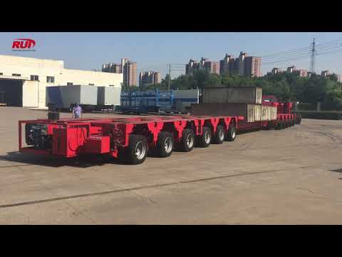 Multi Axle Trailers,modular trailer,Nicolas trailer with excavator deck on testing