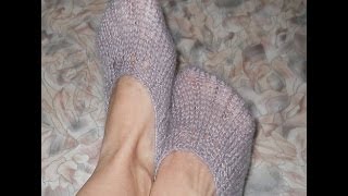 Следки Простейшие на 2 спицах - Knitting needles 2 socks (sneakers) Следки Простейшие на 2 спицах - Knitting needles 2 socks (sneakers)