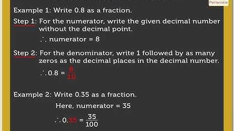 Conversion of Decimals to Fractions | Mathematics Grade 4 | Periwinkle