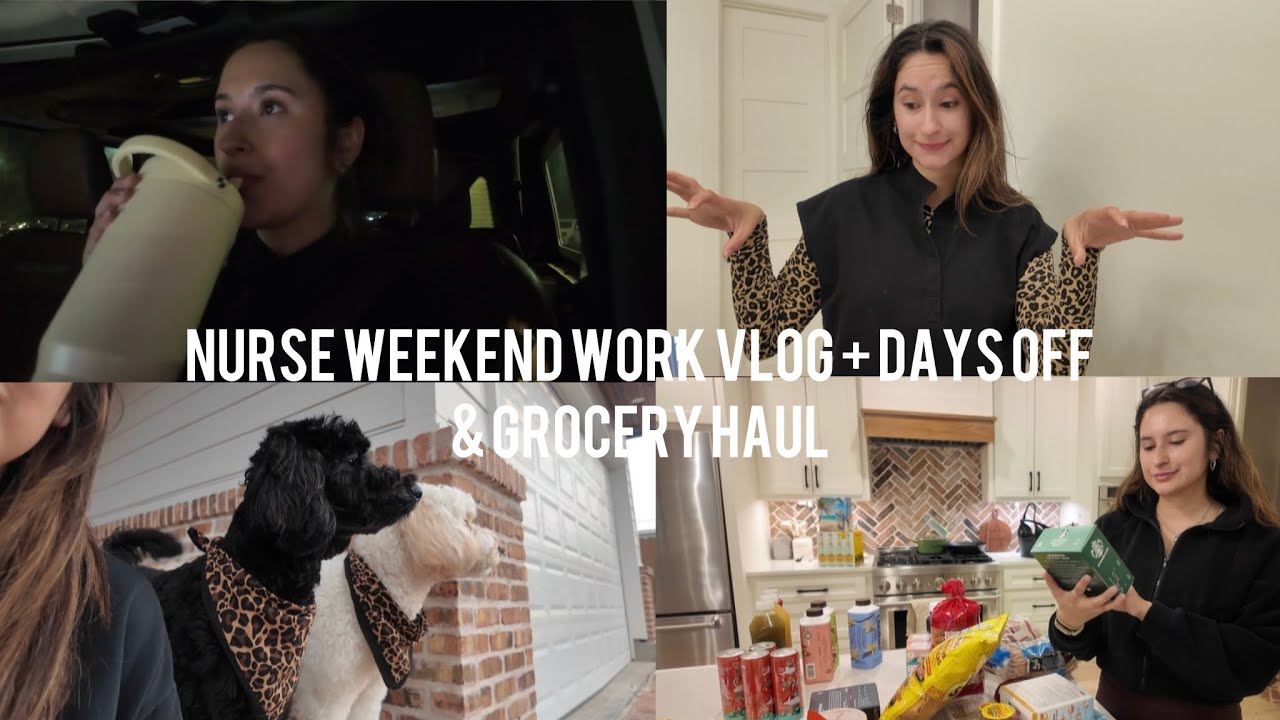 work the weekend with me | 3 shifts in a row + days off | grocery haul💛
