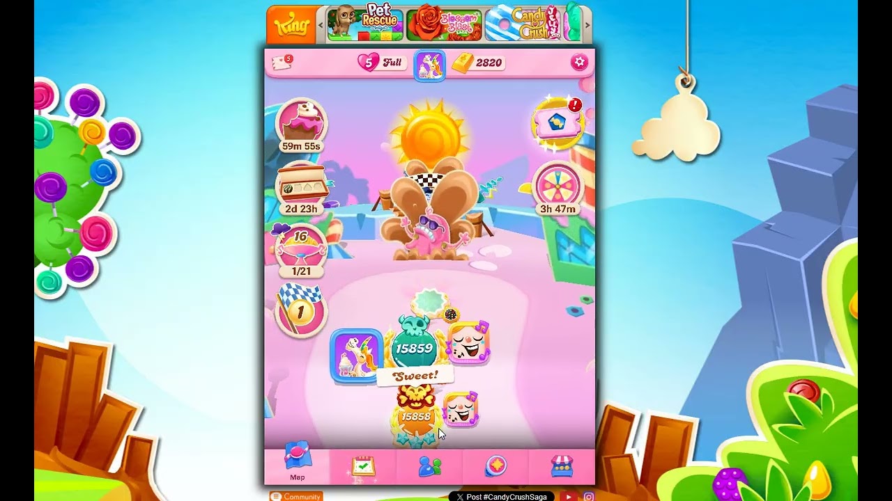 Candy Crush Saga Level 15855、15856、15857、15858、15859、15860 by Funny❣