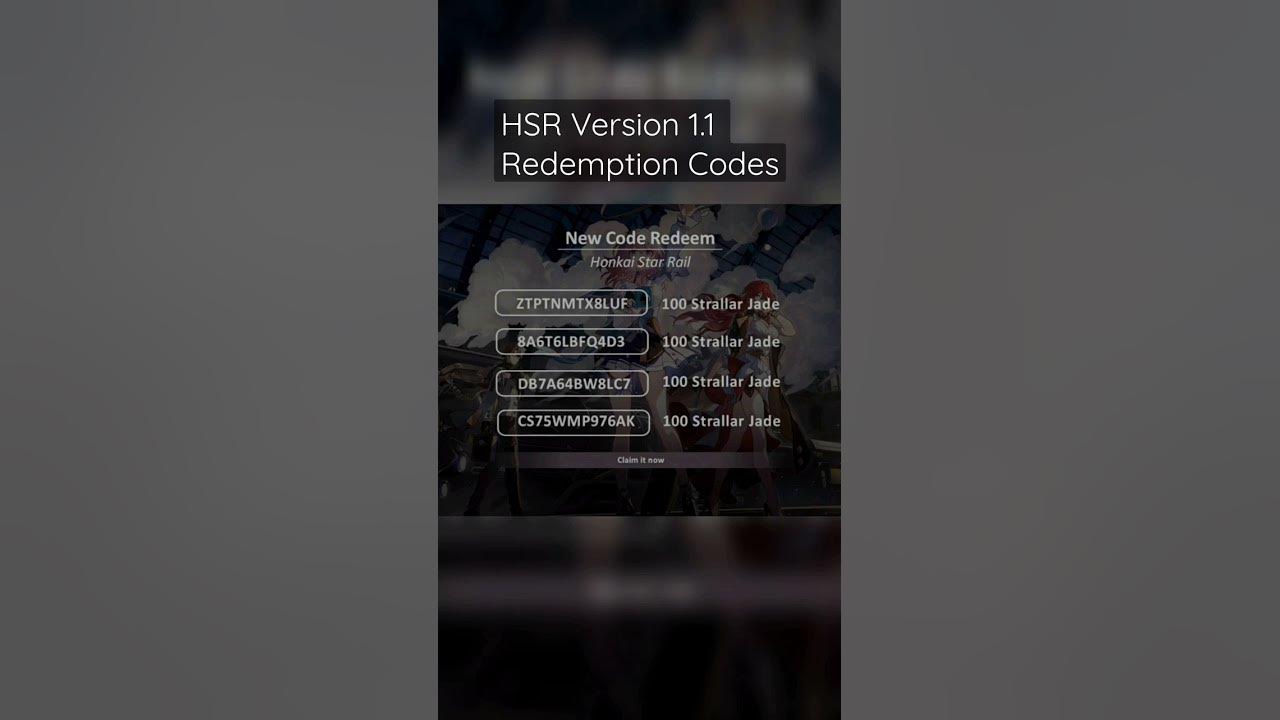 Hsr version 1 1 redemption codes shorts honkaistarrail starrail