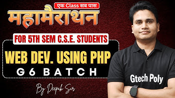Web Development Using PHP | Mahamarathon | G6 Batch | Deepak sir