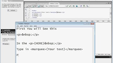Macromedia Dreamweaver scrolling text