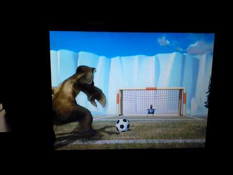 Playing Game 1 of Sid's Soccer Challenge in Ice Age 2: The Meltdown DVD