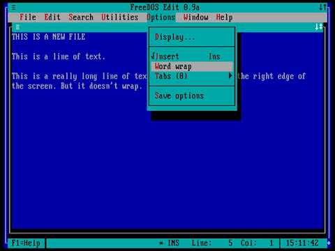 Using FreeDOS -