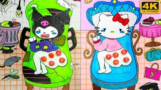 [💥paperdiy💥] POP THE PIMPLES | Care tips | Kuromi and Hello Kitty 💰 Poor vs Rich ⭐️여드름 짜기 종이놀이