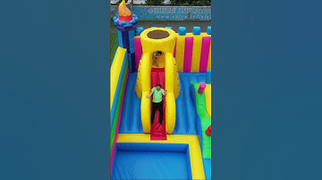The climbing wall plus slide is awesome! #inflatable  #bouncycastle #slide