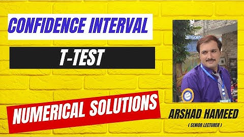 Confidence Interval| Interval Estimation| T-Test l Numerical Problem in URDU/Hindi