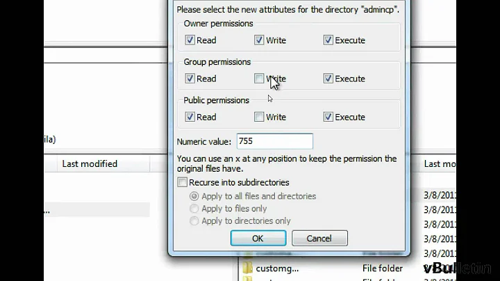 Set File Permissions Via FTP Filezilla