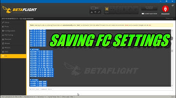 Saving Flight Controller Settings