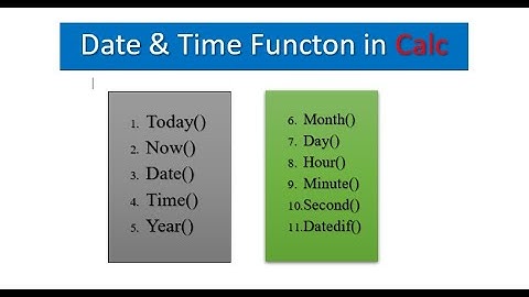 Date And Time Function in Calc || Date Time Function for CCC || CCC important Function || Libre Calc